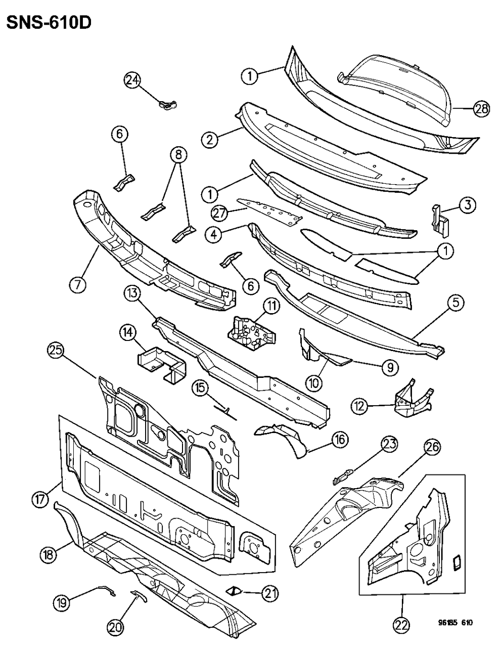 Mopar 4716724 Clip Fender To COWL Grille