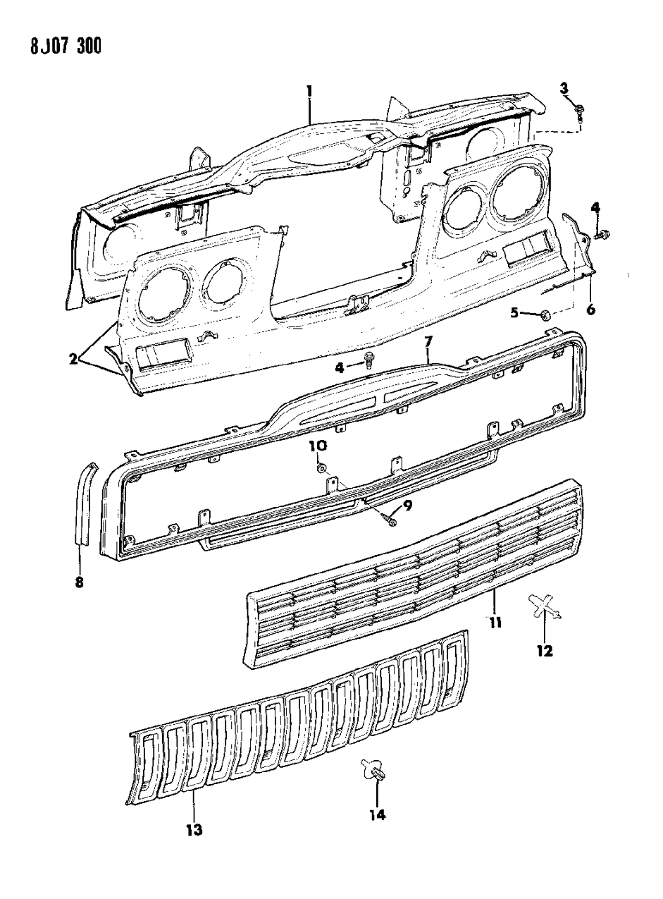 Mopar 55019996 Radiator Baffle Assembly Support