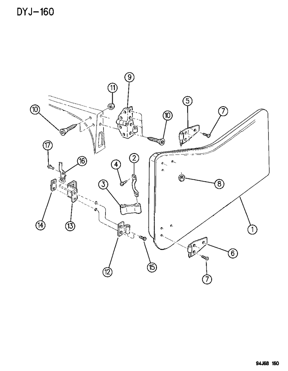 Mopar 55074854 Liftgate Hinge Lower Right