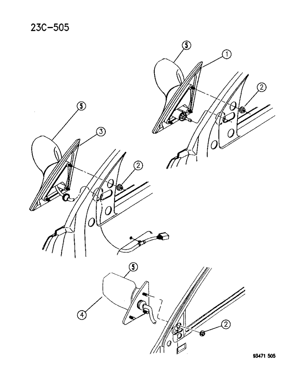 Mopar 4624008 Door Side Rear View-Mirror Assembly Right