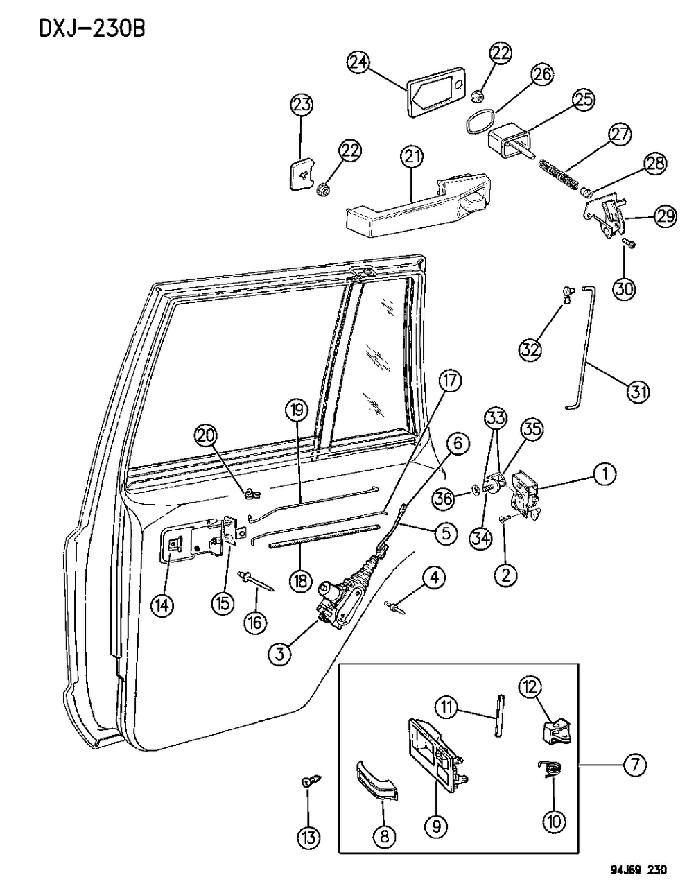 Mopar 55001971 Rod Rear Door Locking CONTRO