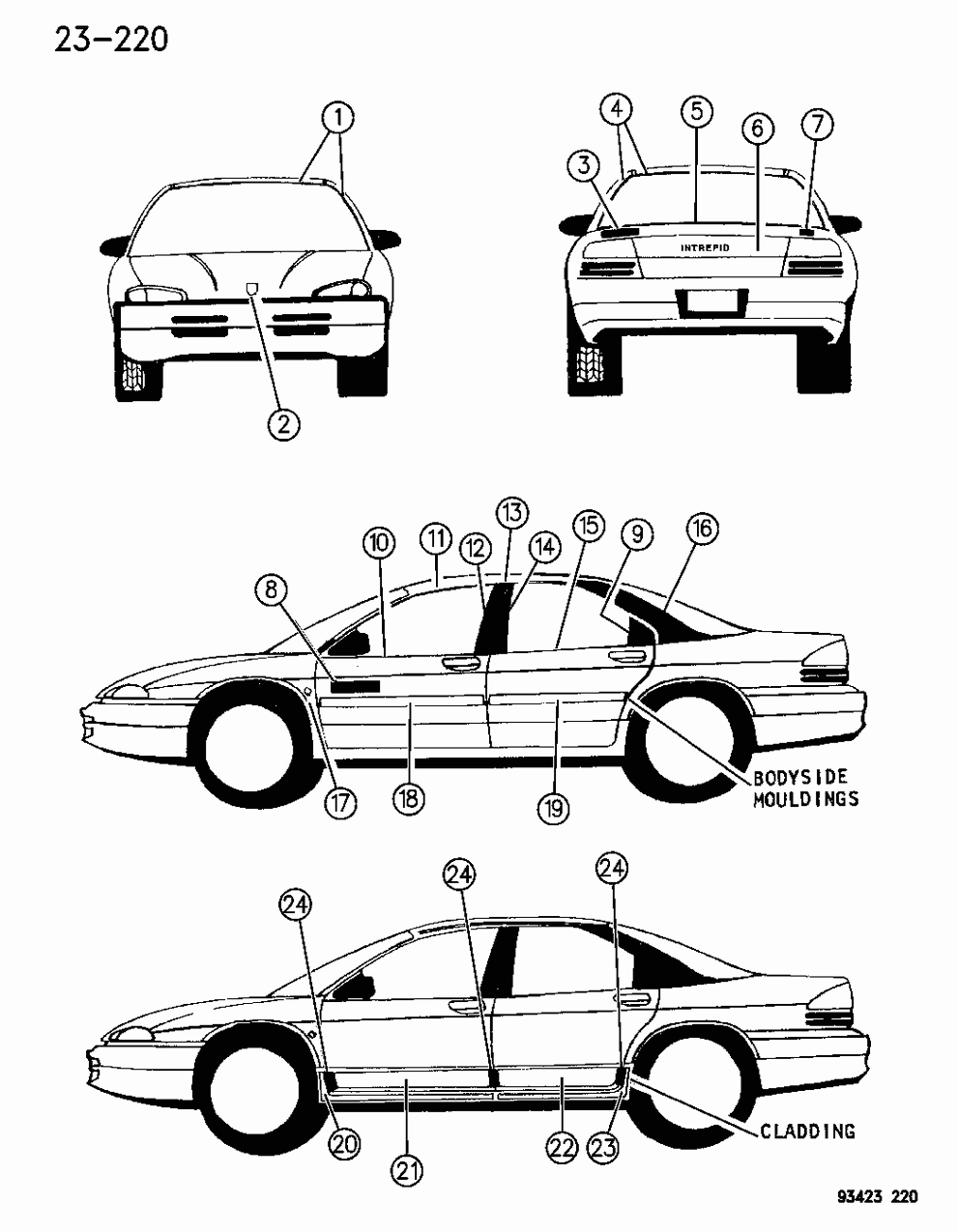 Mopar 4630324 Emblem Hood Rams Head