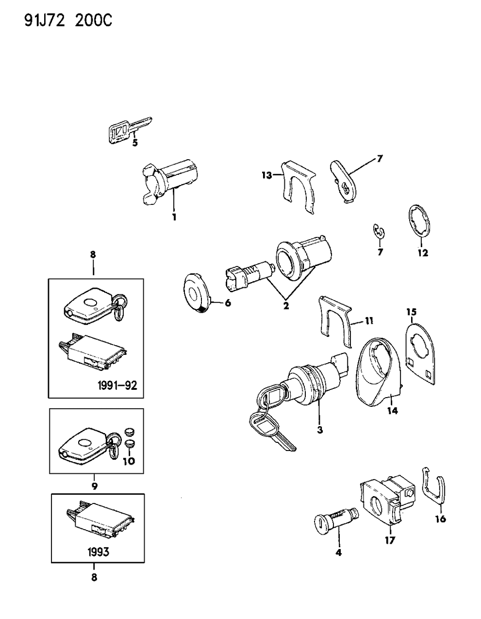 Mopar 4637581 Cylinder - Door Lock Uncoded