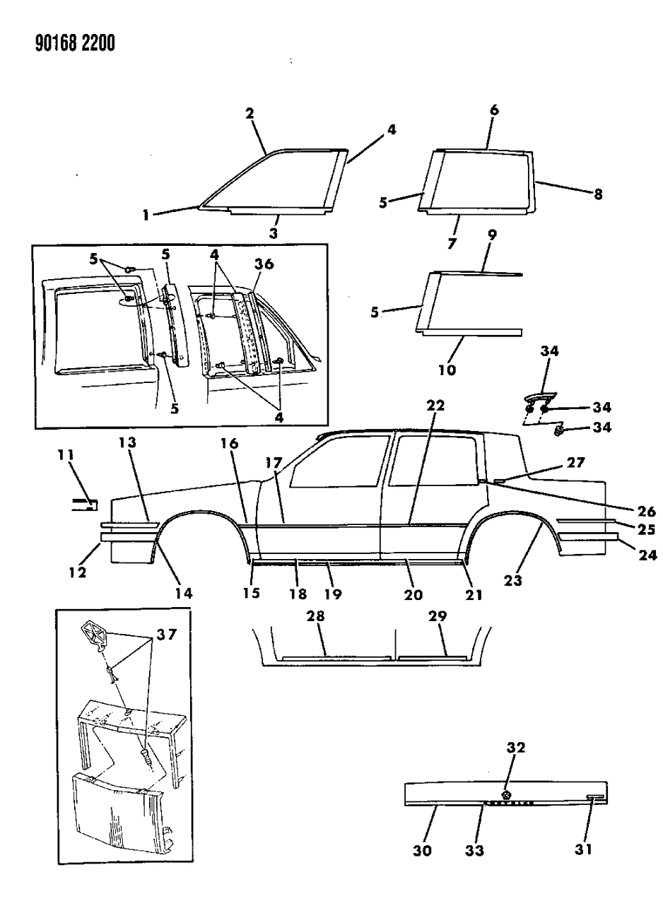 Mopar 4494739 Molding Pkg Quarter W/OPNG