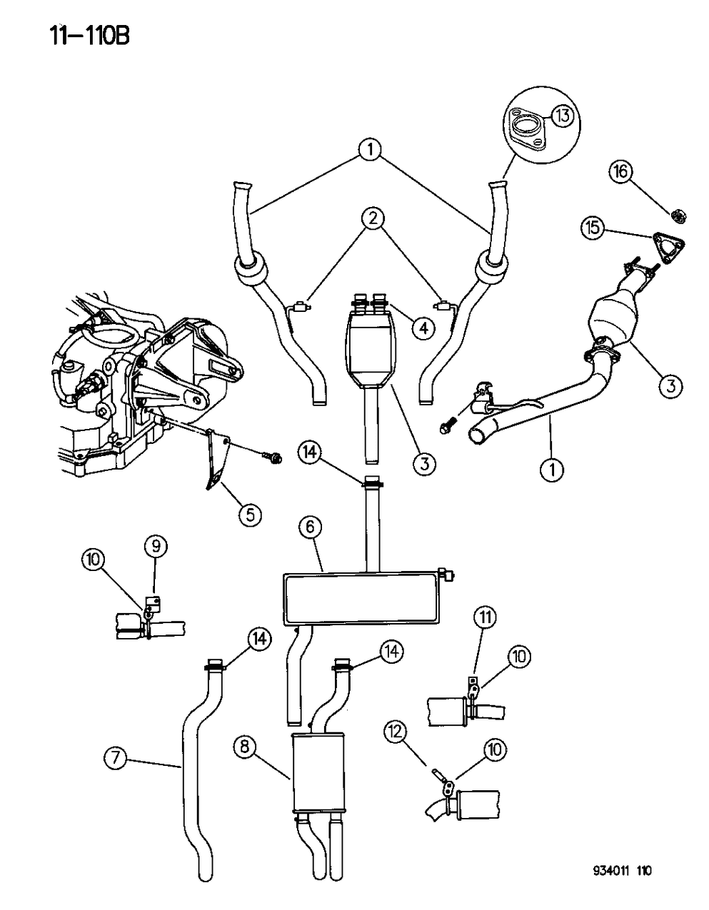 Mopar E0015797 Underbody Catalytic Converter With Pipes