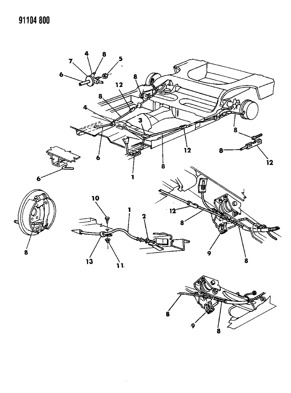 Mopar 4423758 Cable Package, Parking Brake Intermediate