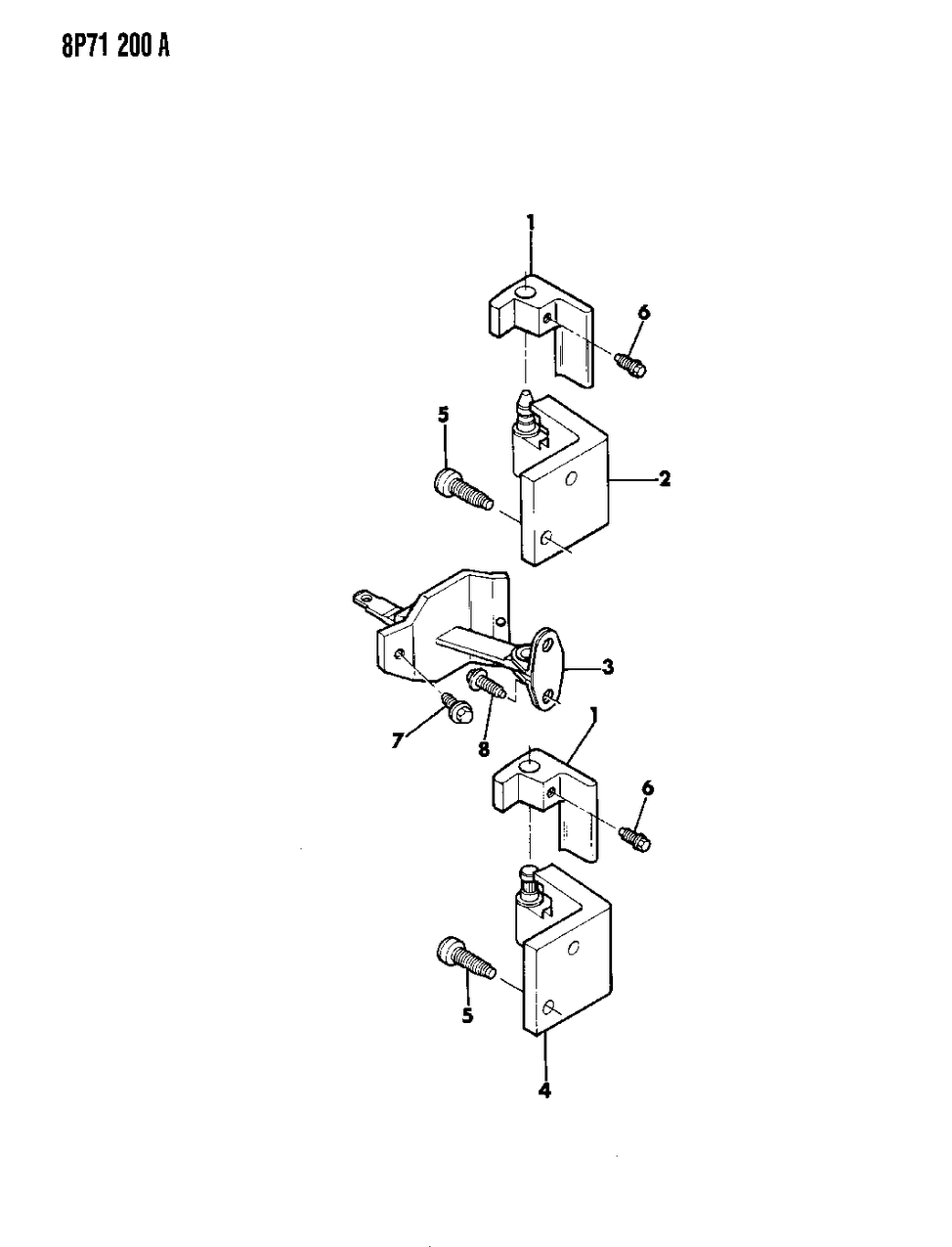 Mopar 35019338 Upper And Lower Door Half Hinge