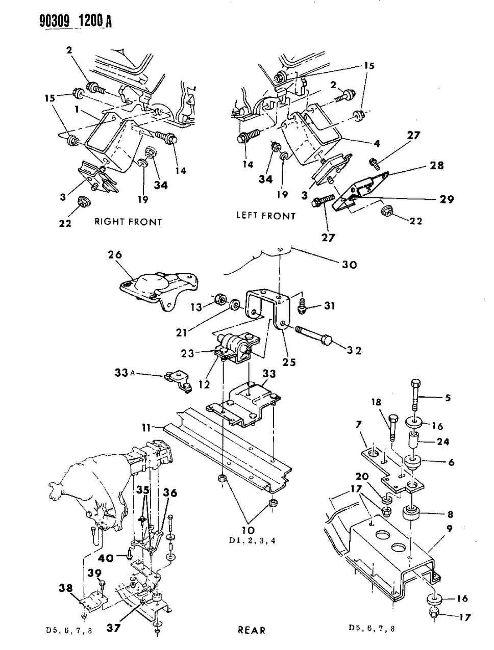 Mopar 3894712 Bracket Engine Front SUPT Right