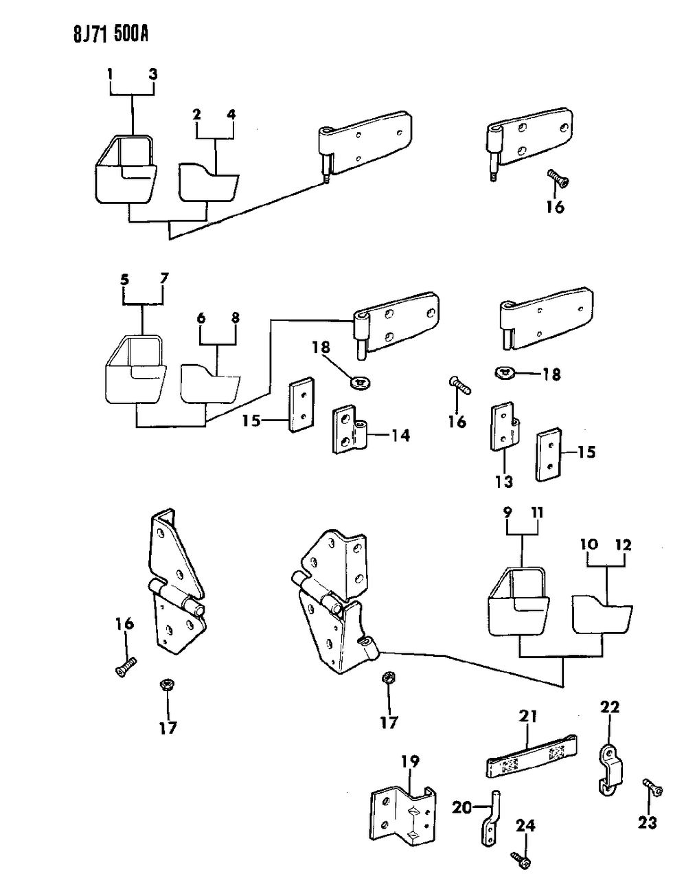 Mopar 55016578 Lower Door Half Hinge Right