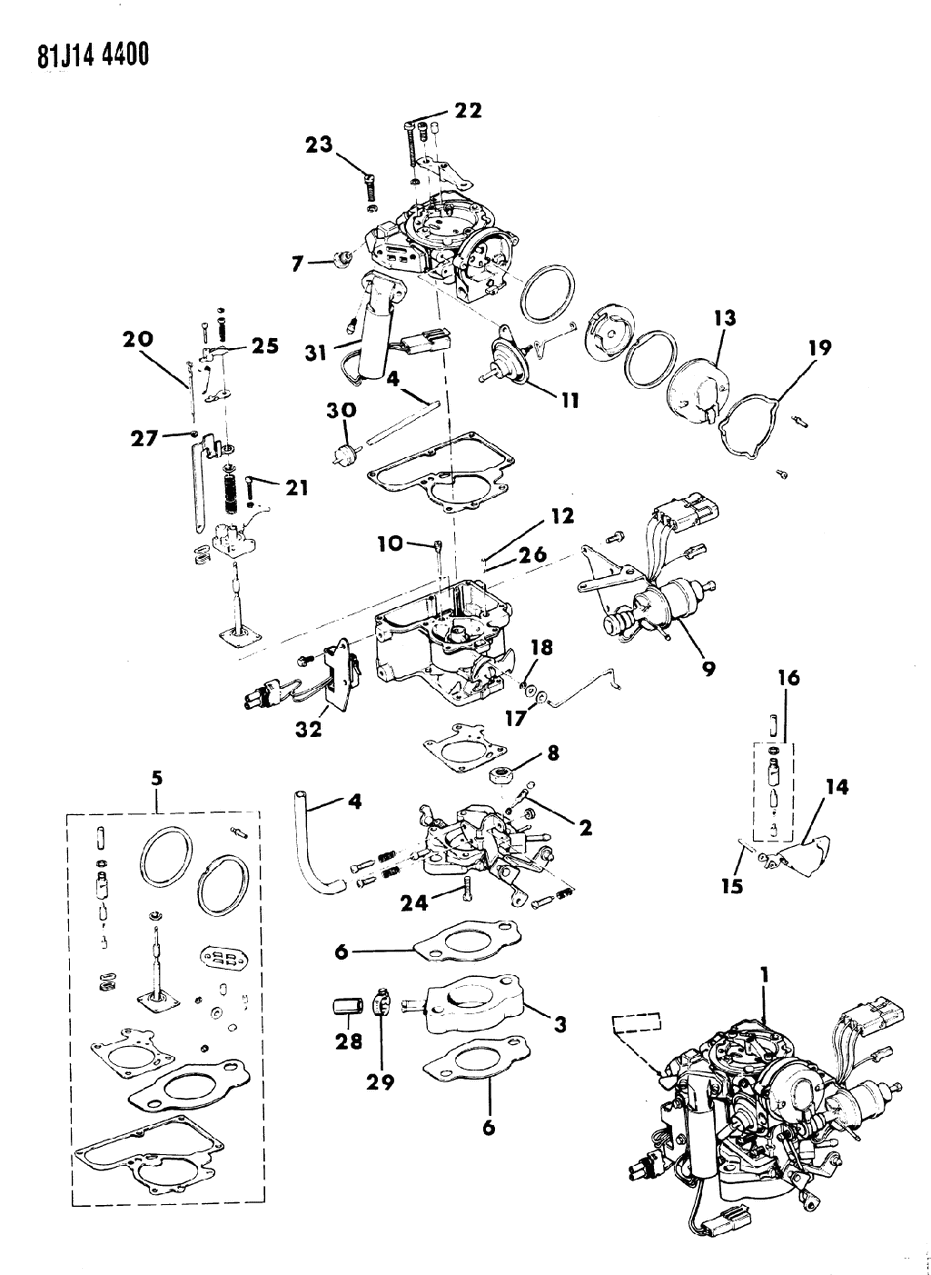 Mopar 83300085 Gasket Pkg CARBURETOR