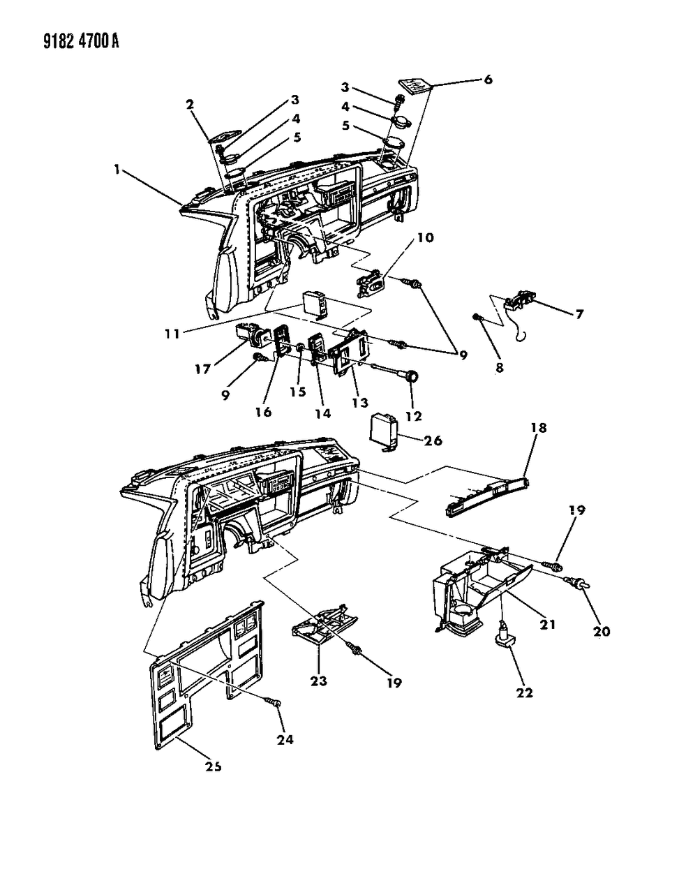 Mopar 4460538 Bin-Assembly-Instrument Panel G/BOX & Hinge