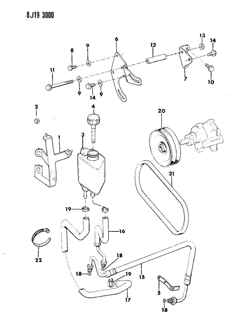 Mopar 52003139 Power Steering Reservoir To Pump