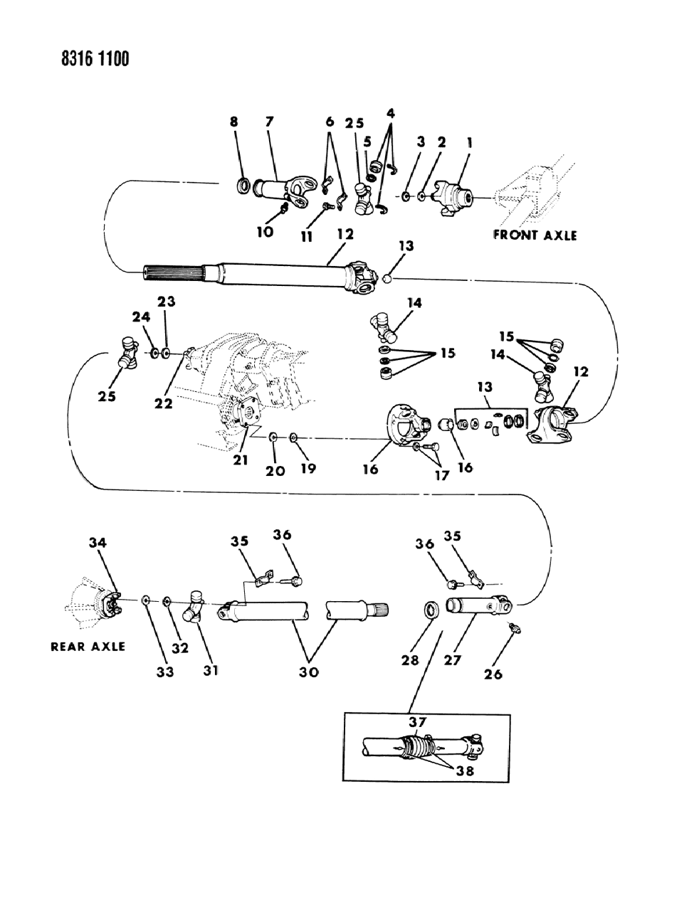 Mopar 4428718 YOKE-& SLINGER Assembly-Rear Ax PRV Pi