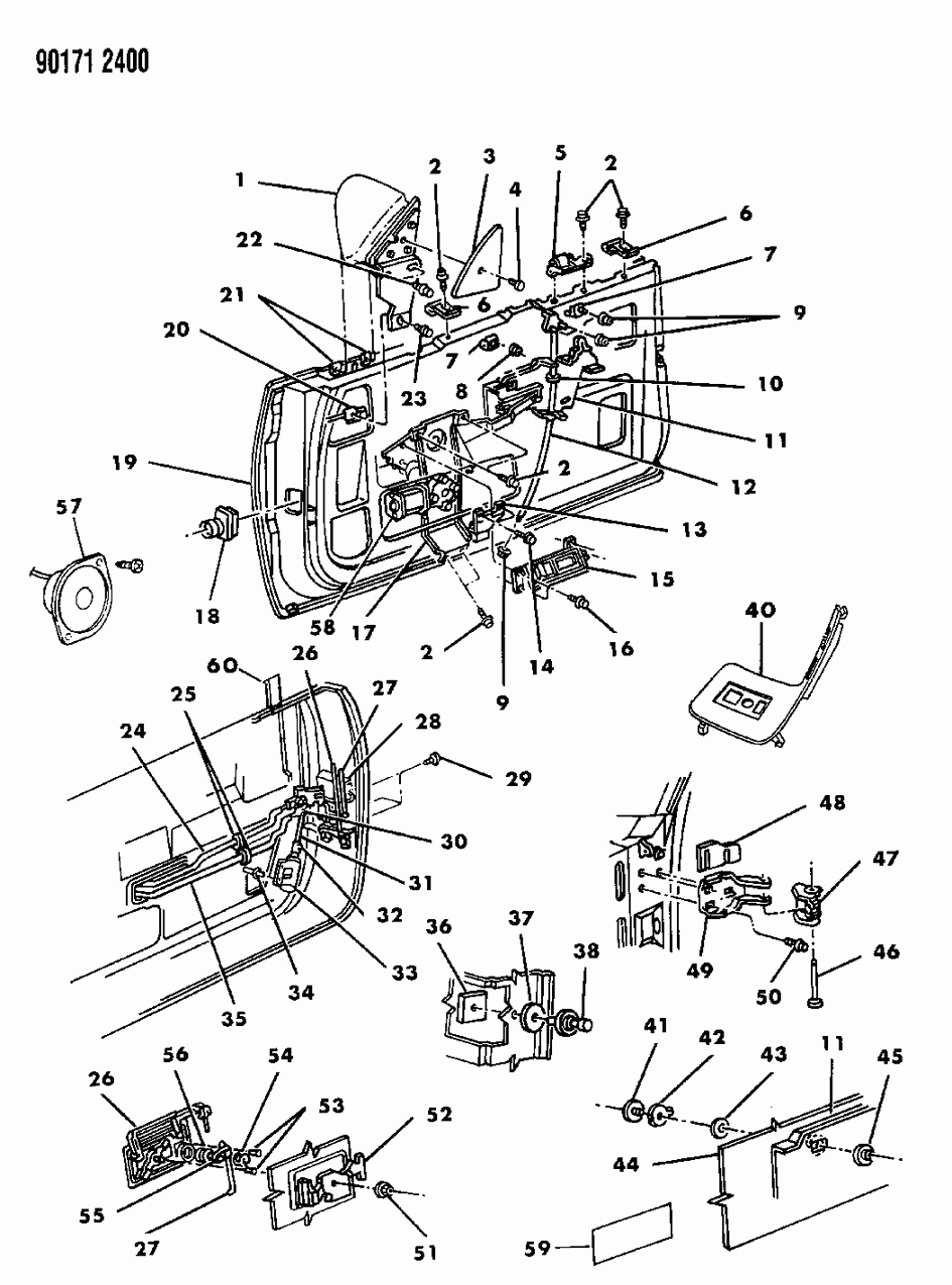 Mopar 4415881 Regulator Front Door Window Elect