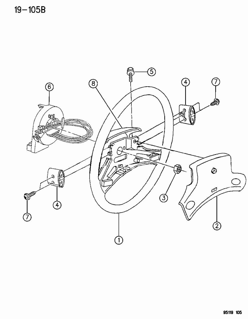 Mopar 4856060 Gray Steering Wheel Air Bag Plymouth