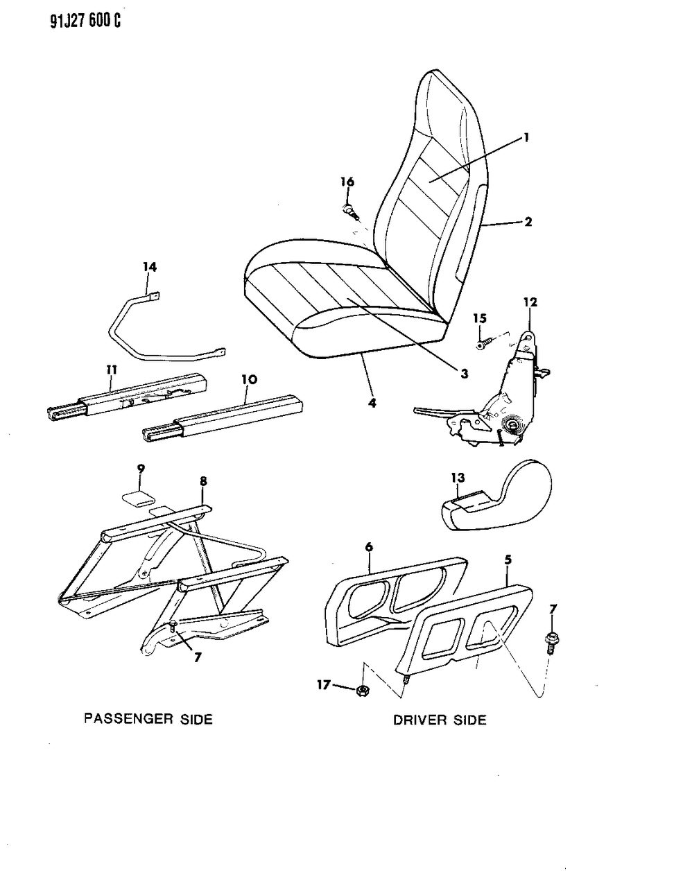 Mopar 4638614 ADJUSTER Seat Track Pass O