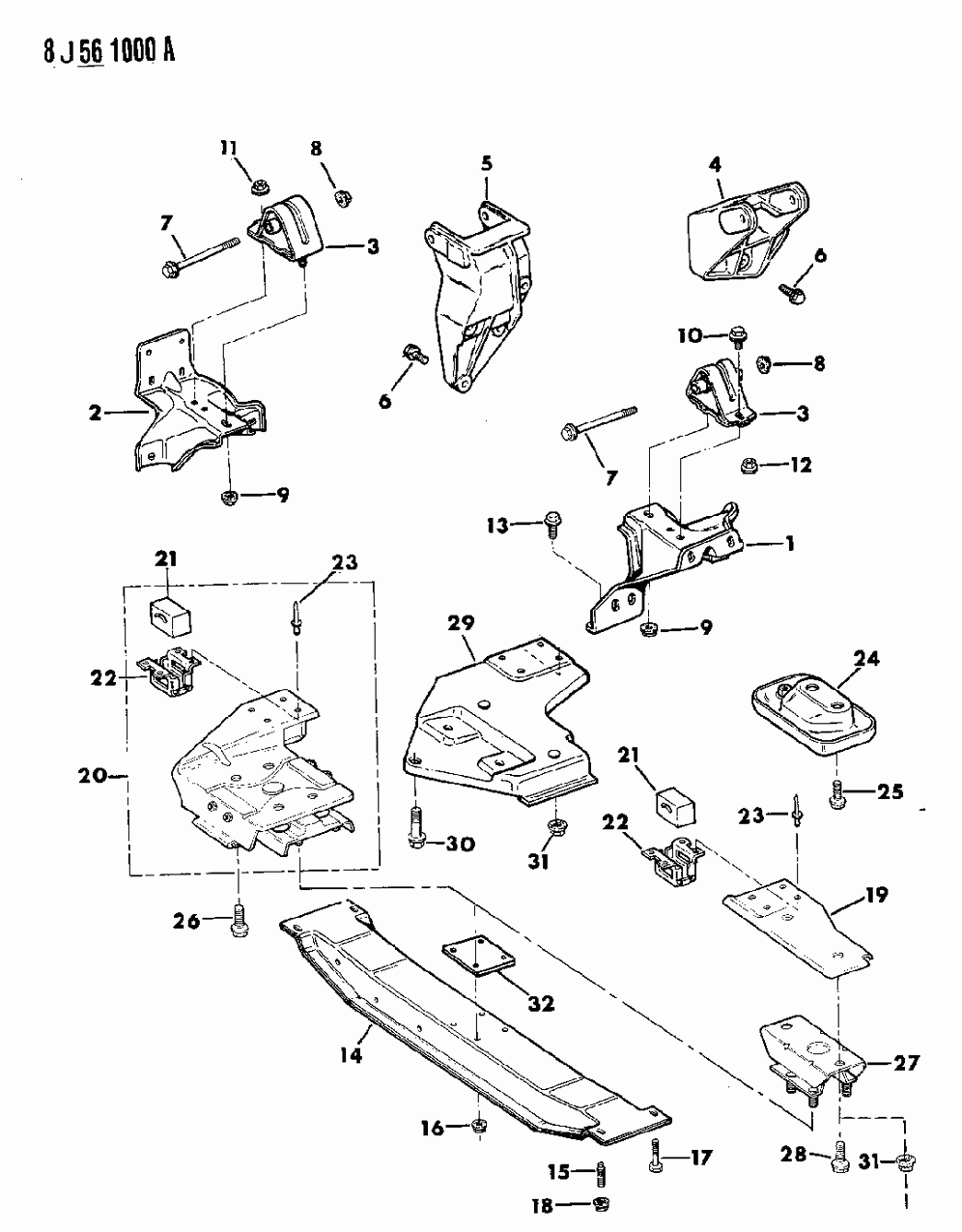 Mopar 83505567 Cushion-Assembly- Rear Trans Support