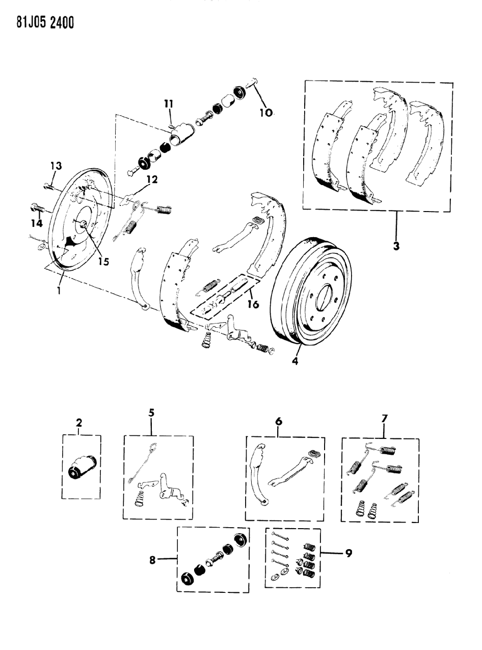 Mopar J8124513 Shoe Kit