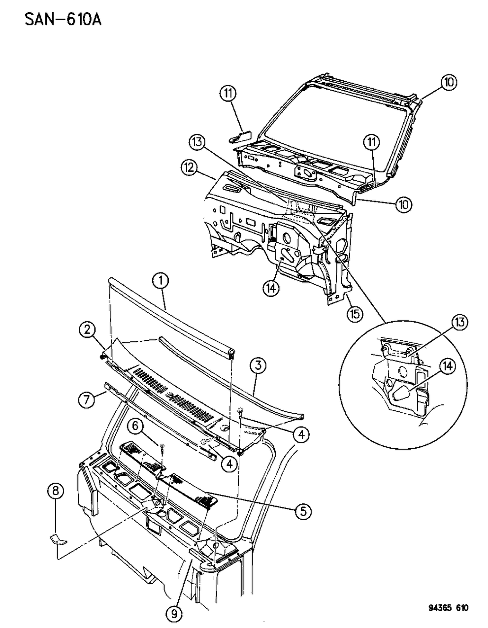 4351095 Mopar Seal Hood Hinge OPNG Lower