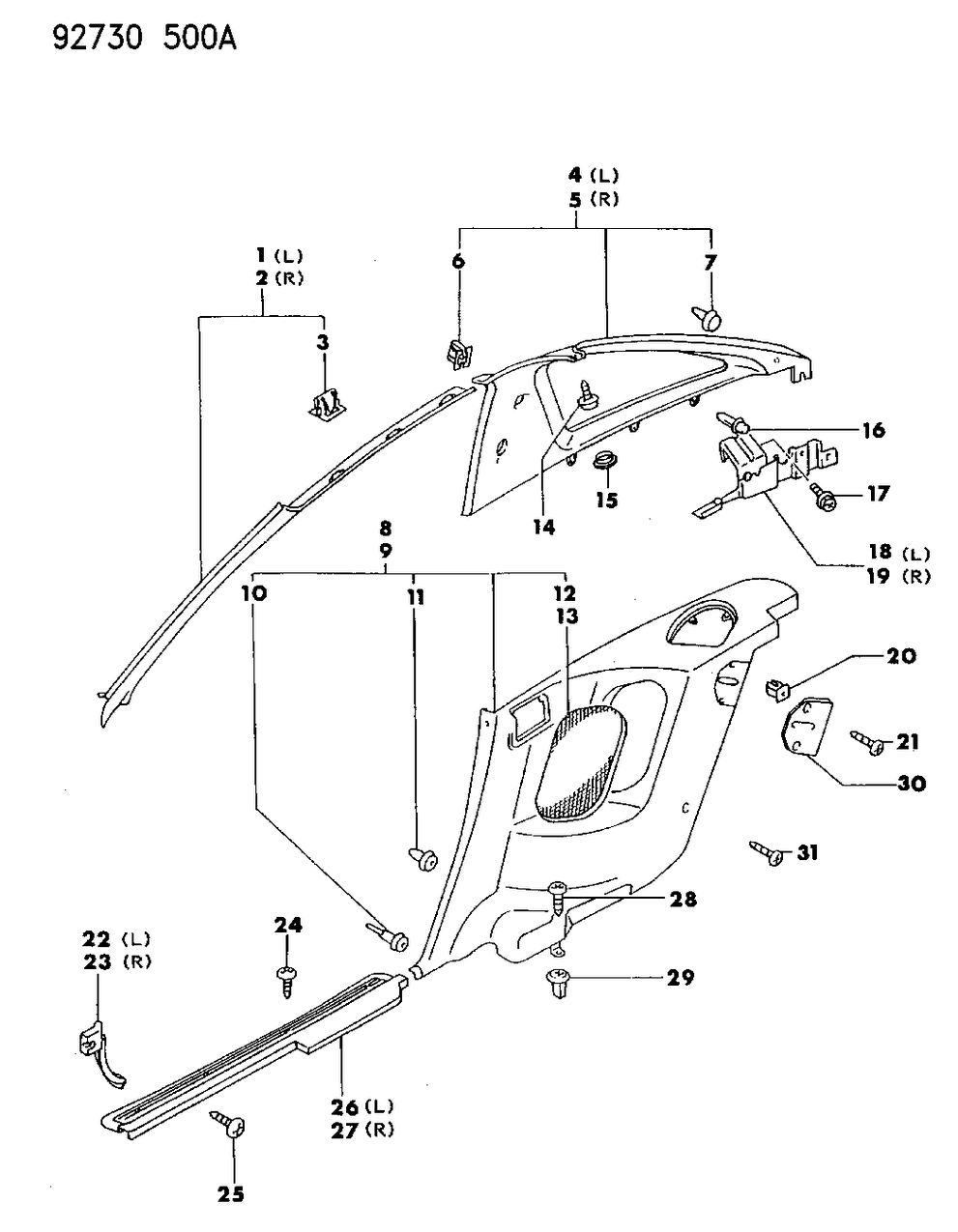 Mopar MB776791 Quarter Trim, Upper