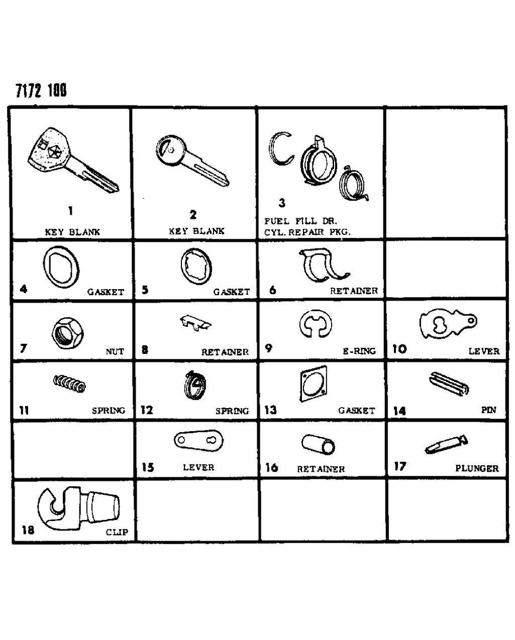 Mopar 4246904 Key-Front Door & Ignition Lock NCAPS