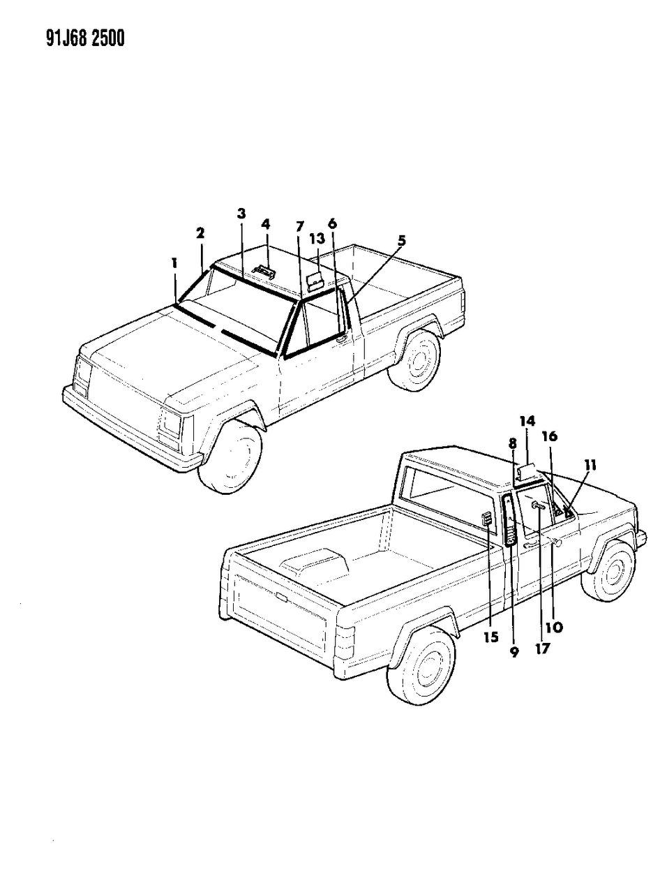 Mopar 55015914 Molding Roof Drip Black Right