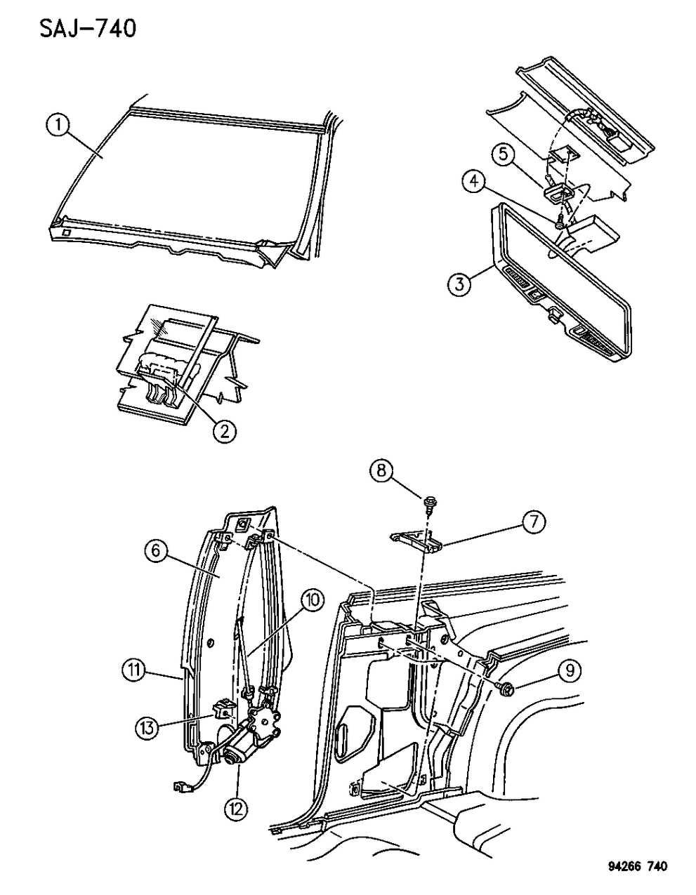 Mopar 4445417 Plate Quarter Window Electrode SERVIC