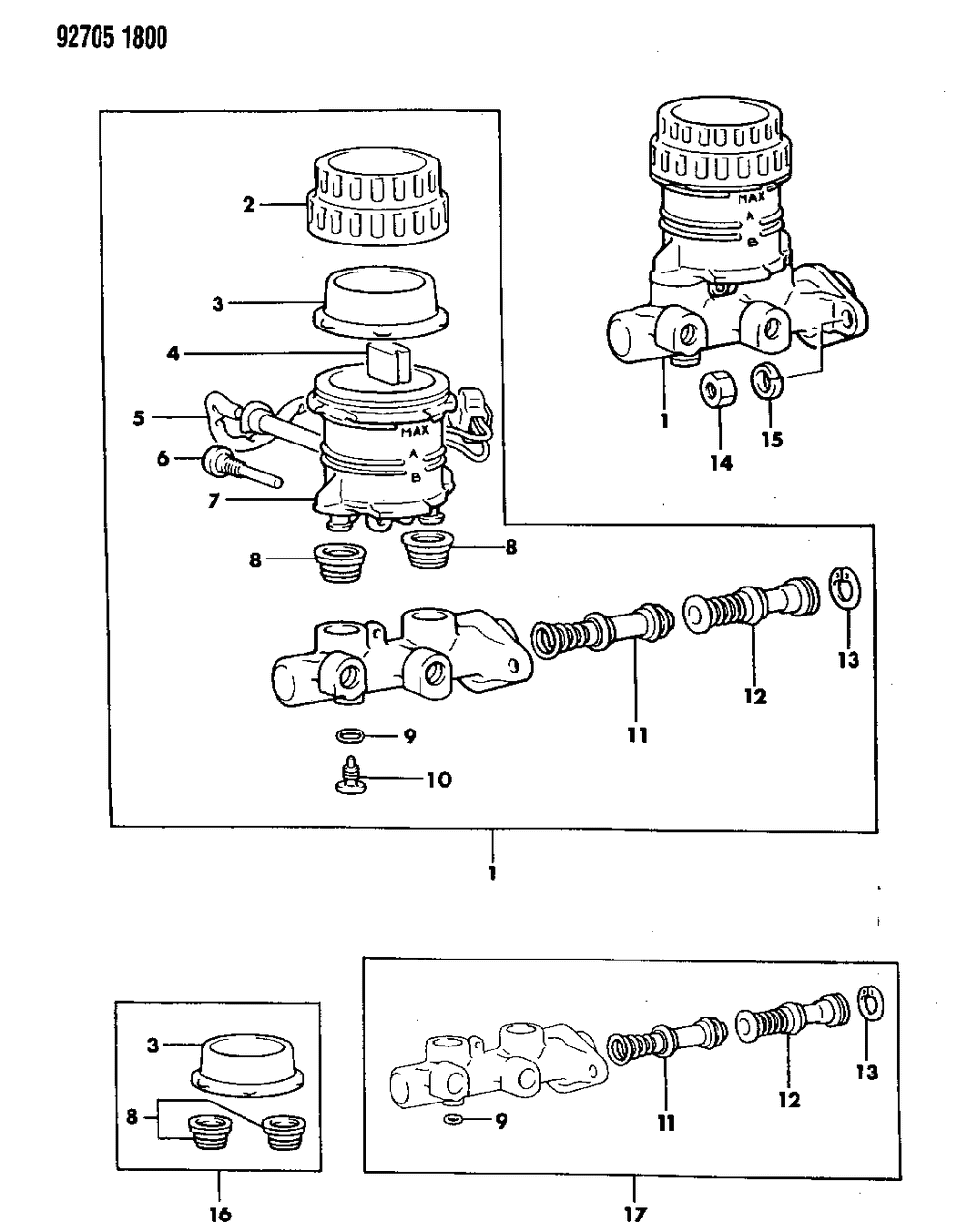 Mopar MB316236 Brake Master Cylinder