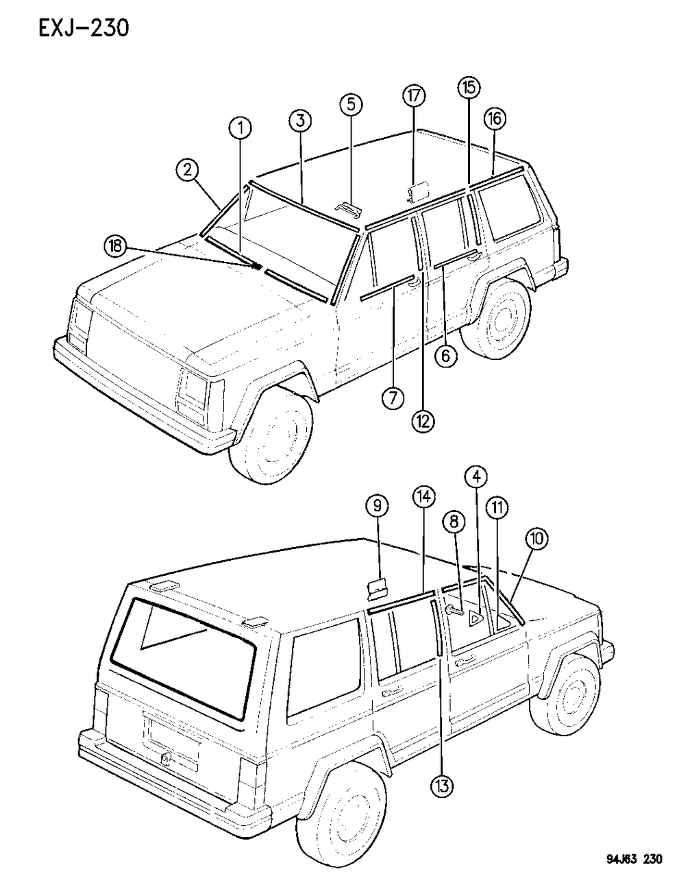 Mopar 4746548 Package, Front Door Belt Moulding