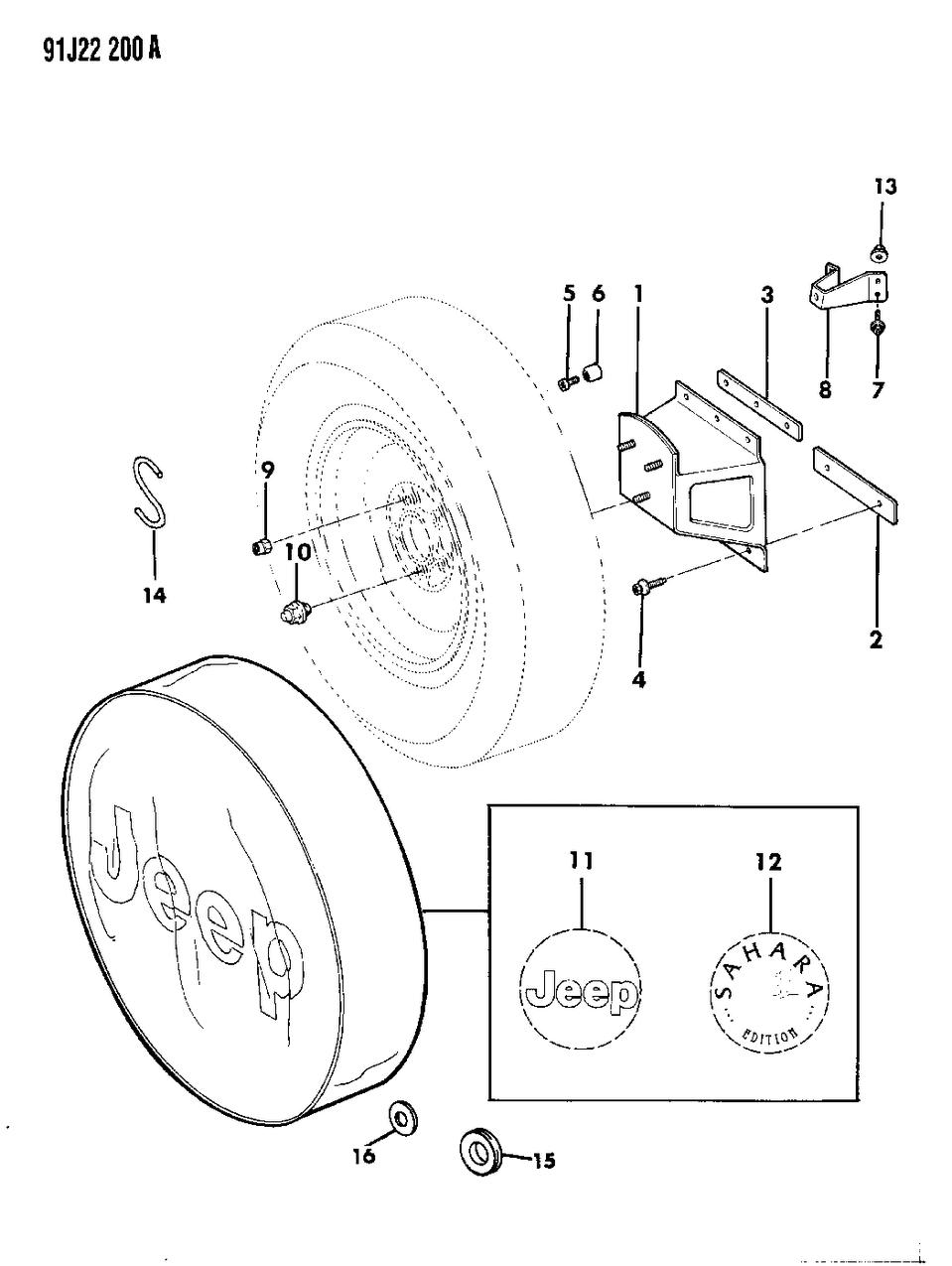 Mopar 5CK11LTB Cover, Spare Tire, ("Sahara" Logo)