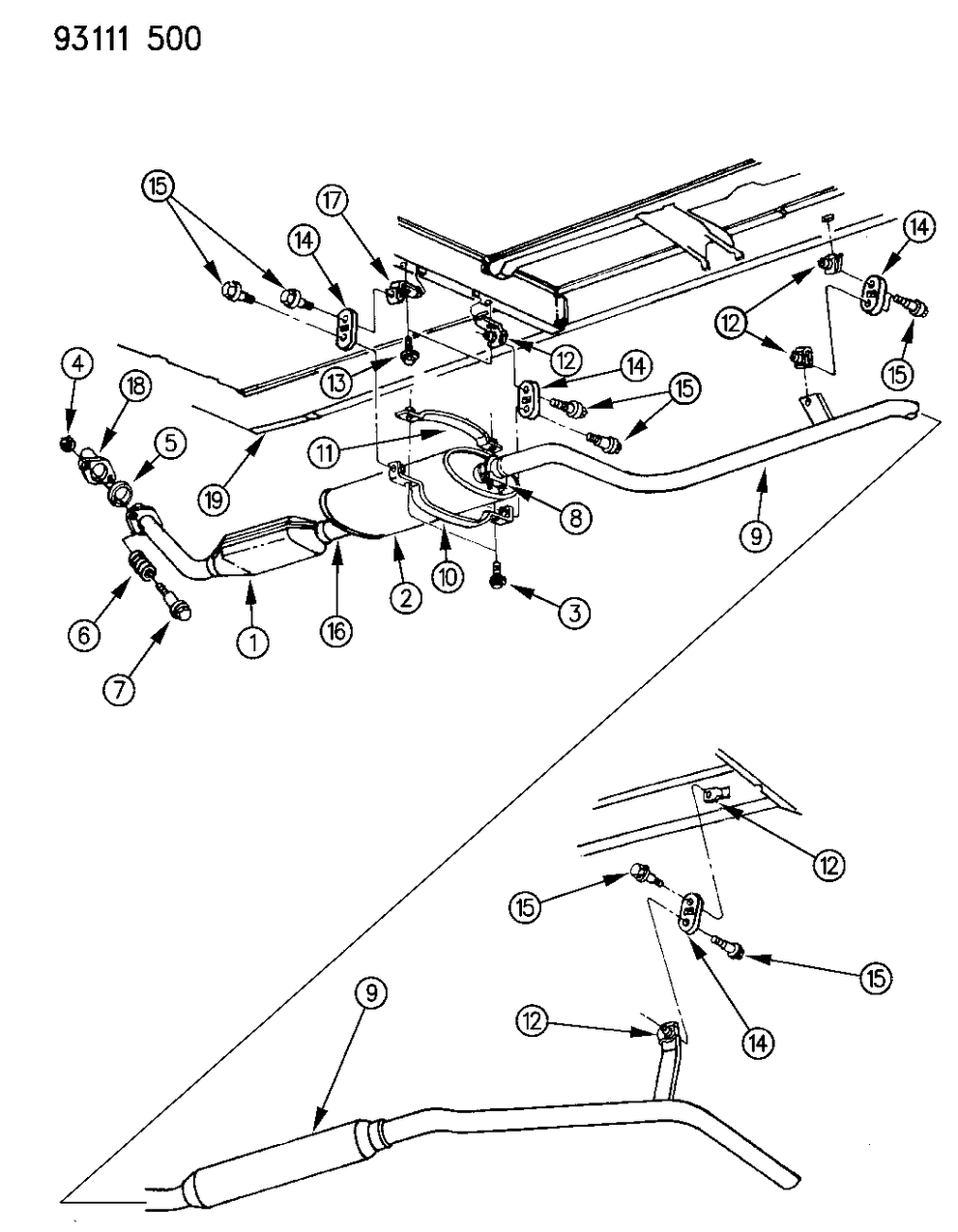 Mopar 4427754 Pipe Asm Tail W/RESONATOR