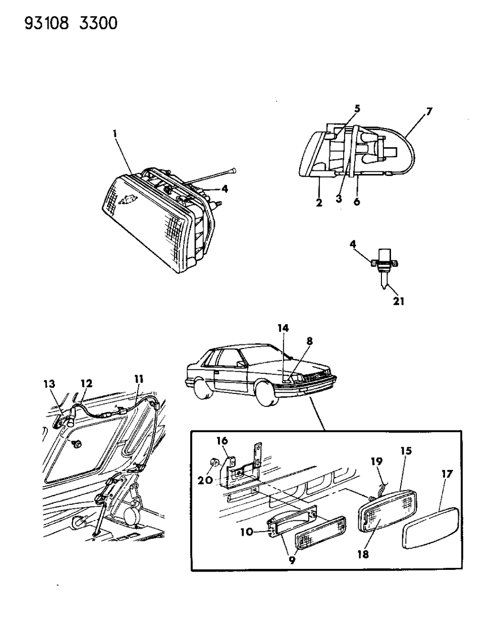 Mopar 4451508 Housing Aero Head Lamp