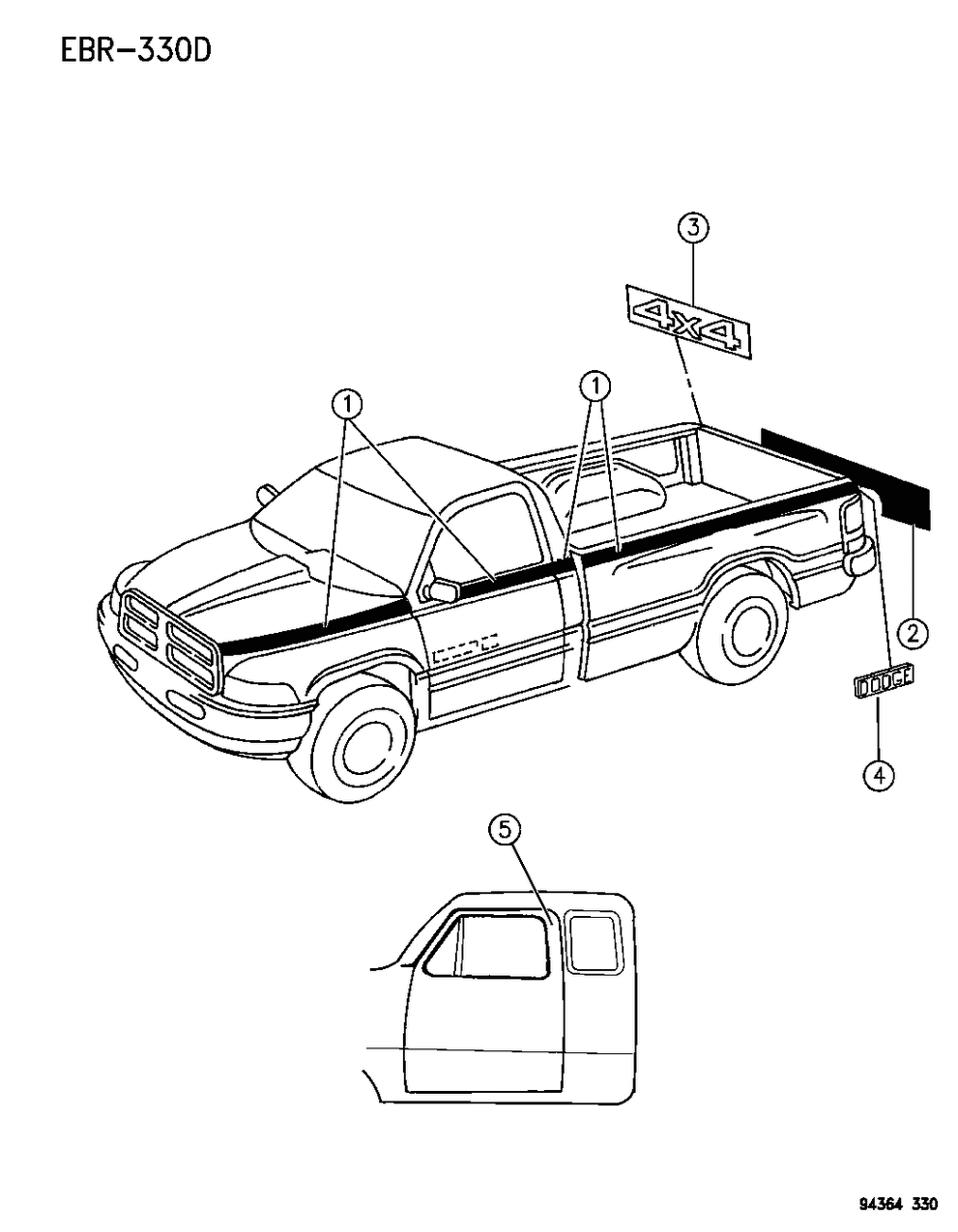 Mopar 5DL57PSR Tape, Tailgate