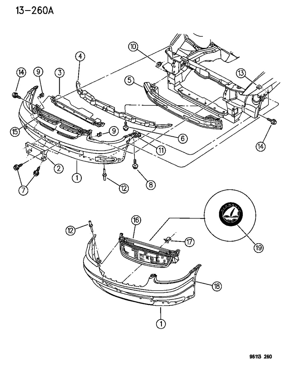 Mopar 4882839 Front Bumper Cover