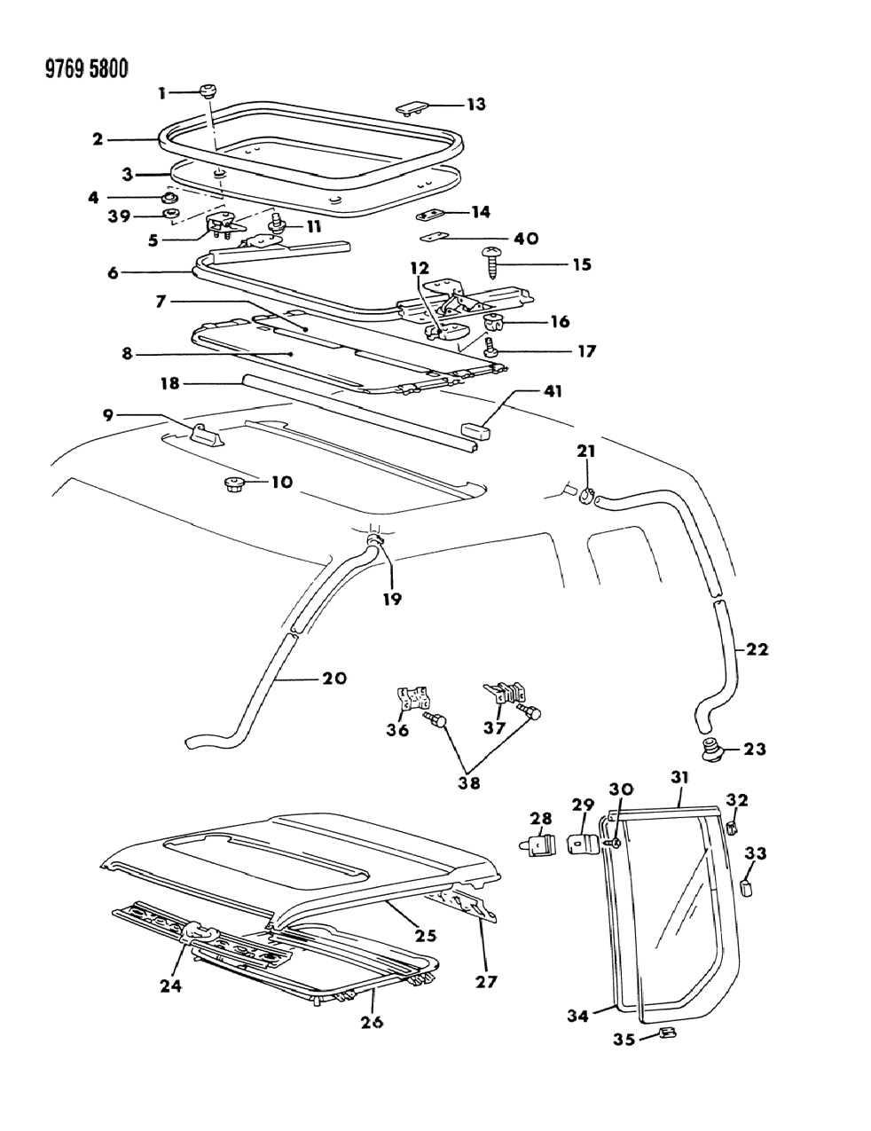 Mopar MB123736 GROMMET-Roof Lid