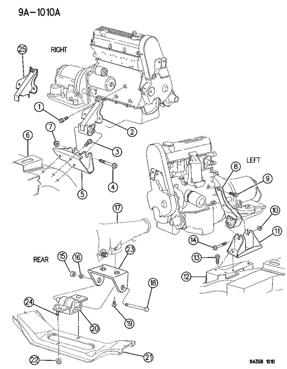 Mopar 52019284 INSULATOR Engine Front SUPT Right