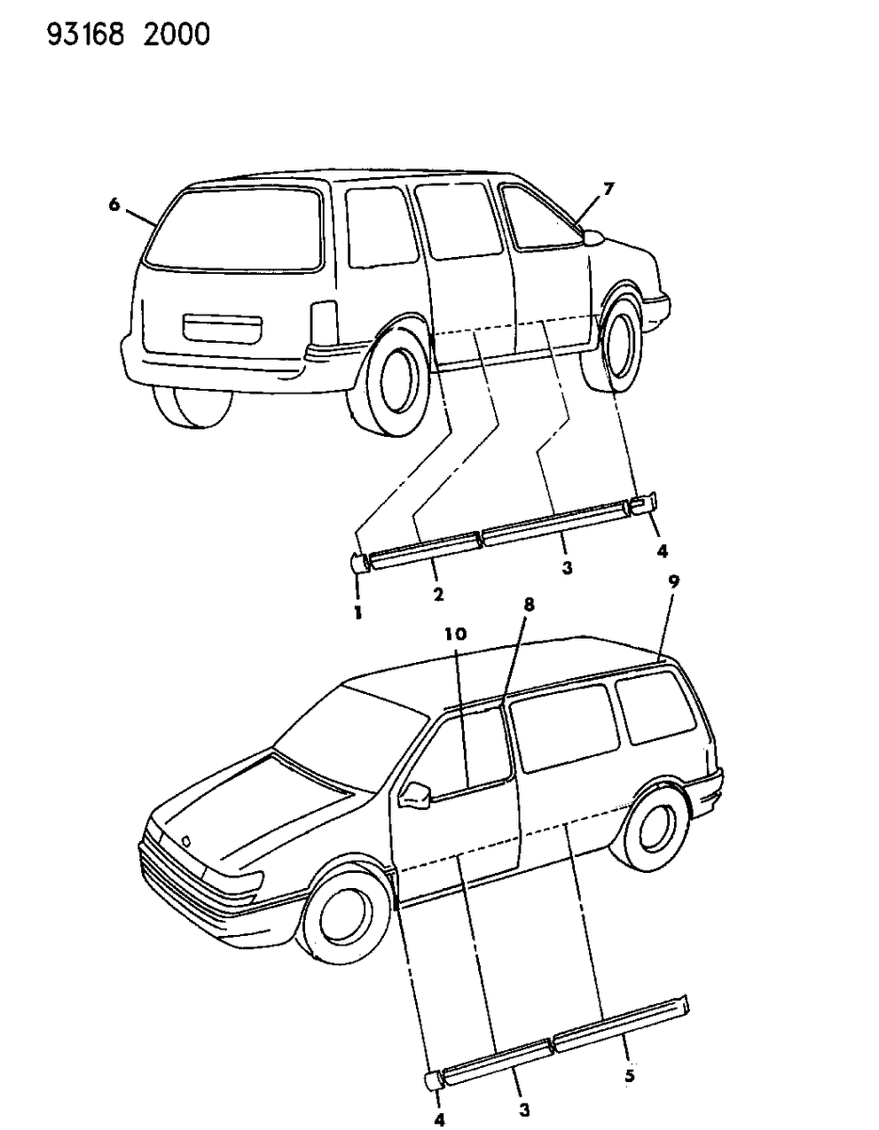 Mopar X864MC9 Molding Quarter Outside Front Right