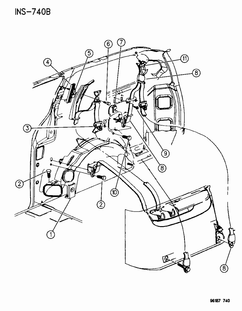 Mopar 4680220 2Nd Rear Outer Seat Belt (With Nut To Fasten To Stud)