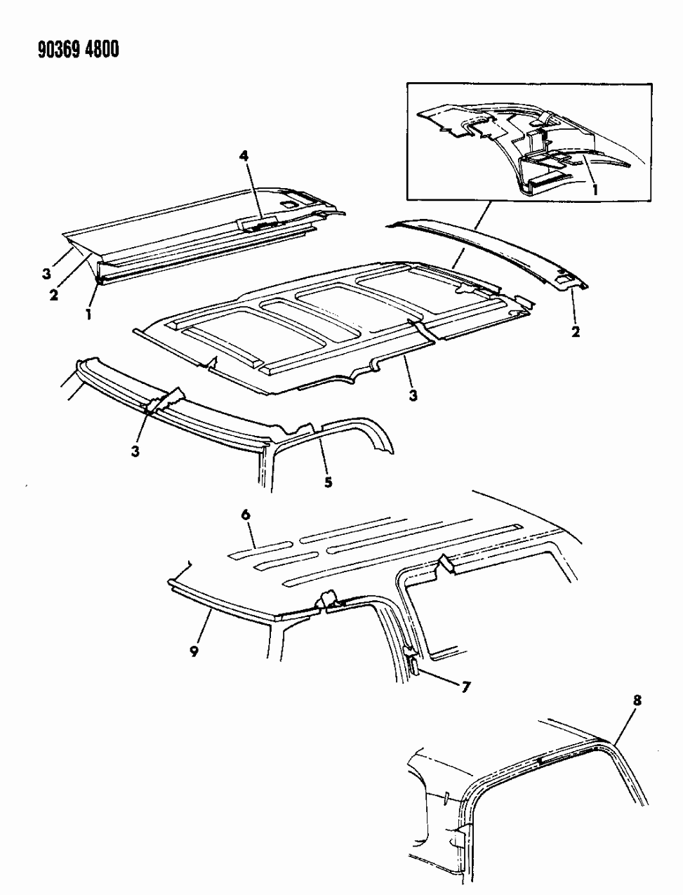 Mopar 4432646 Molding Drip Roof Rear Upper