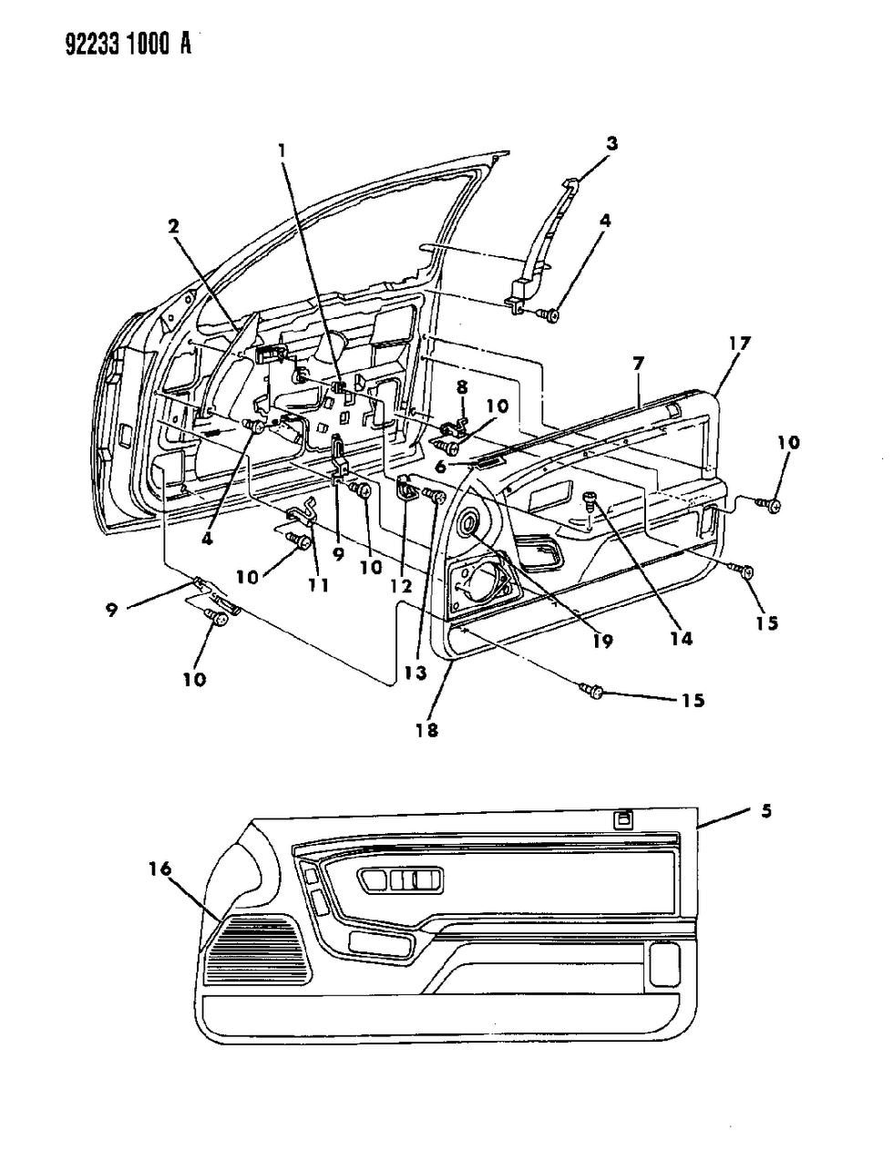 Mopar EN79LAZ Panel-Dr TRM Comp Type 9B Left