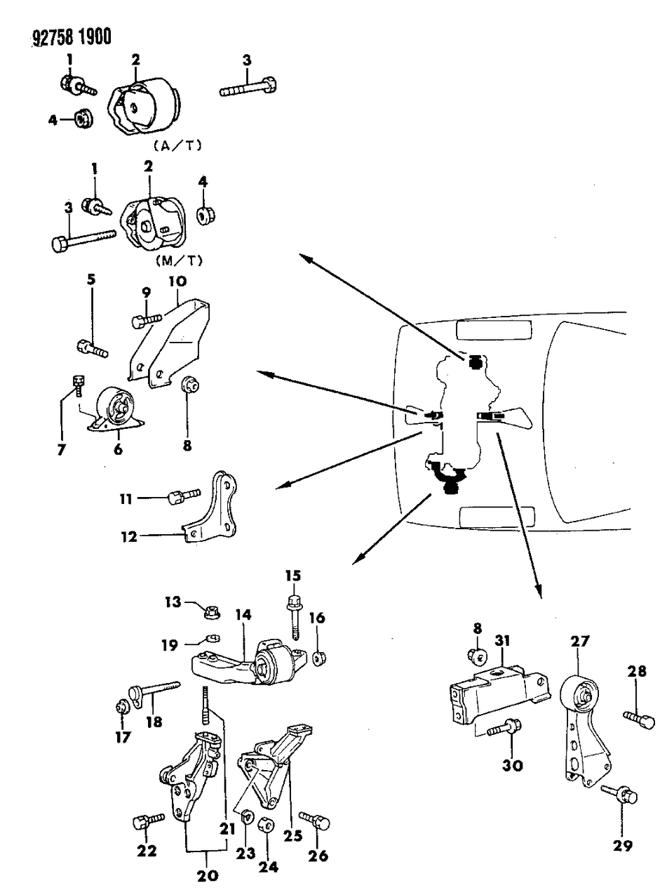 Mopar MB309695 Bracket Engine Support Rod