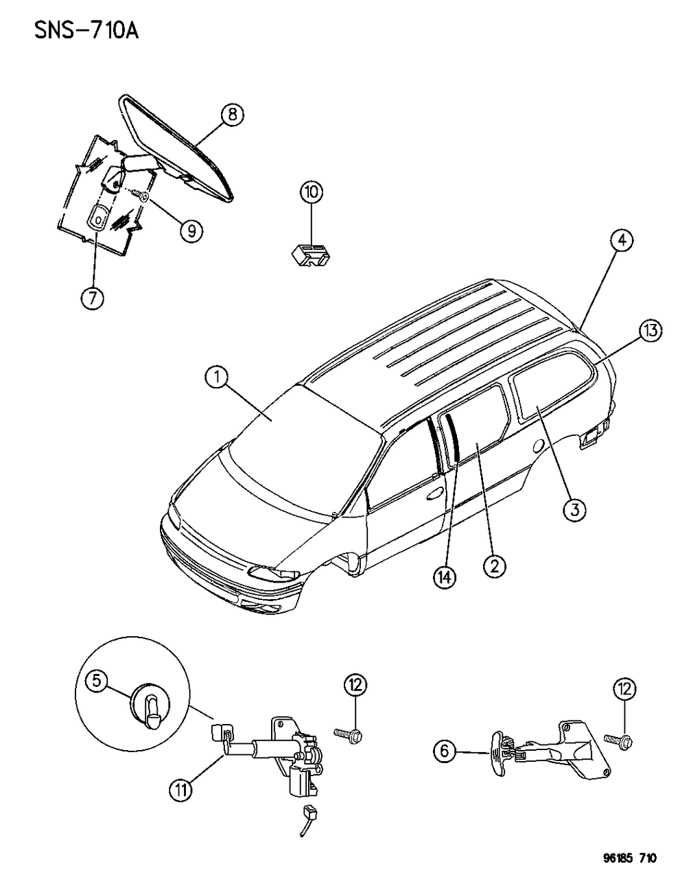 Mopar 4675802 Glass-B/S Rear APERT Panel Rear Elec-E