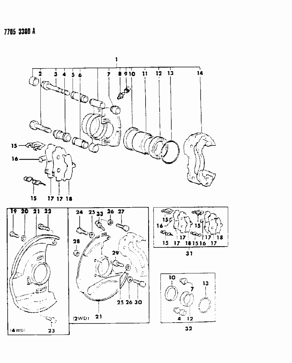 Mopar MB500811 Seal Kit-Front Brake CALIPER