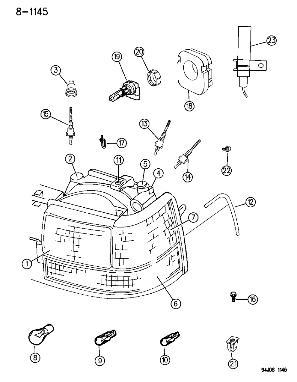 Mopar 55054832 Headlight-Headlamp (Less Bulb) Right