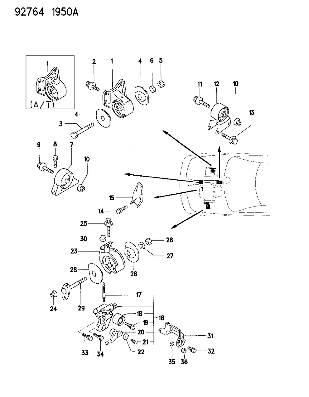 Mopar MB948000 Bracket Engine Front Mounting