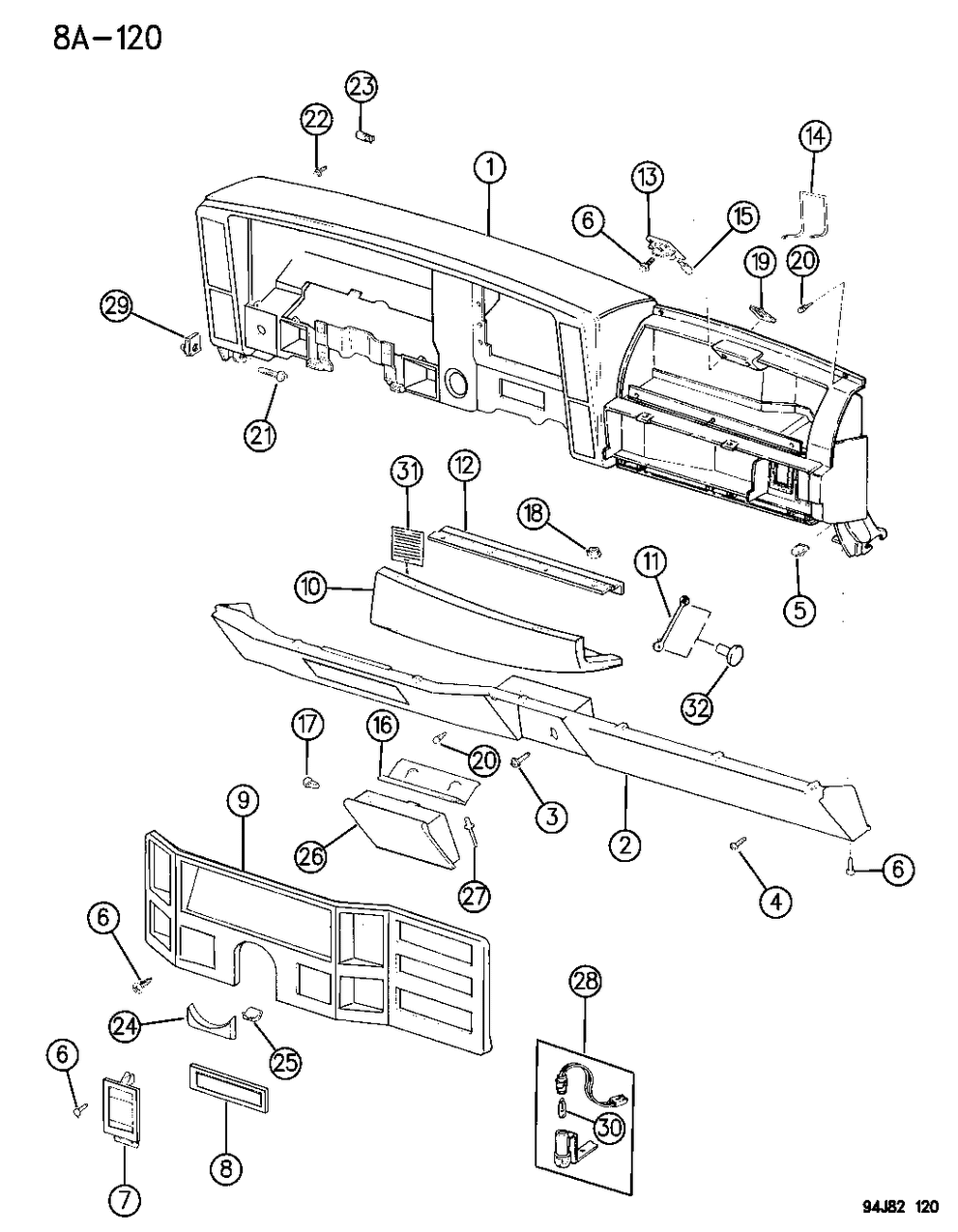 Mopar 55115169 Bezel Instrument Panel Cluster Autumn T