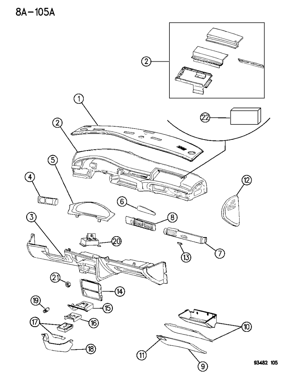 Mopar AY59MS6 Door Instrument Panel GLOVEBOX Outer