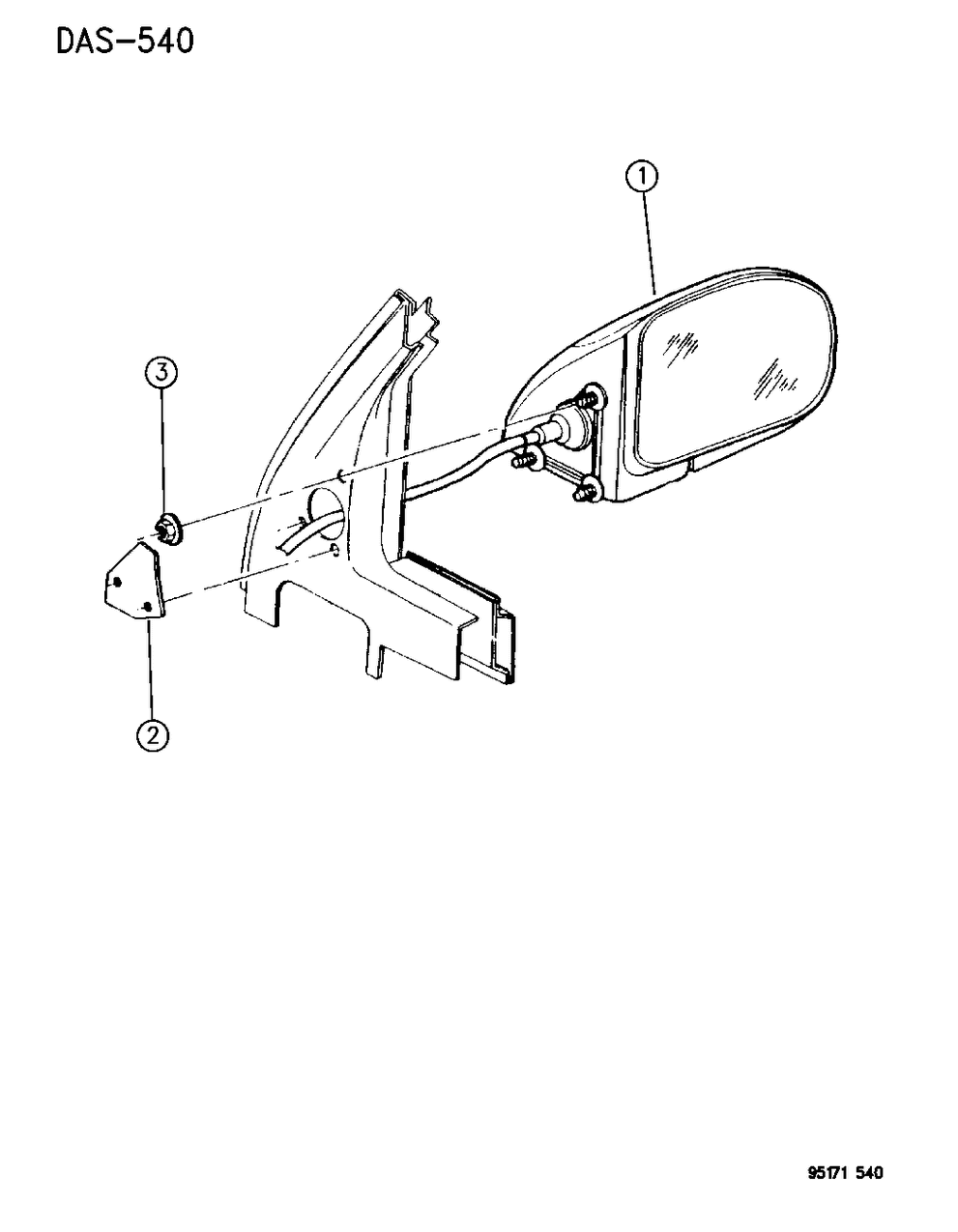 Mopar 4615707 Front Door Outside Rear View Fold Mirror