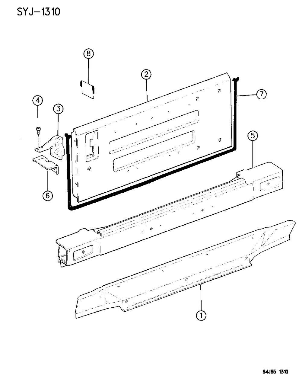 Mopar 55174770 Reinforcement Bracket Tail Gate