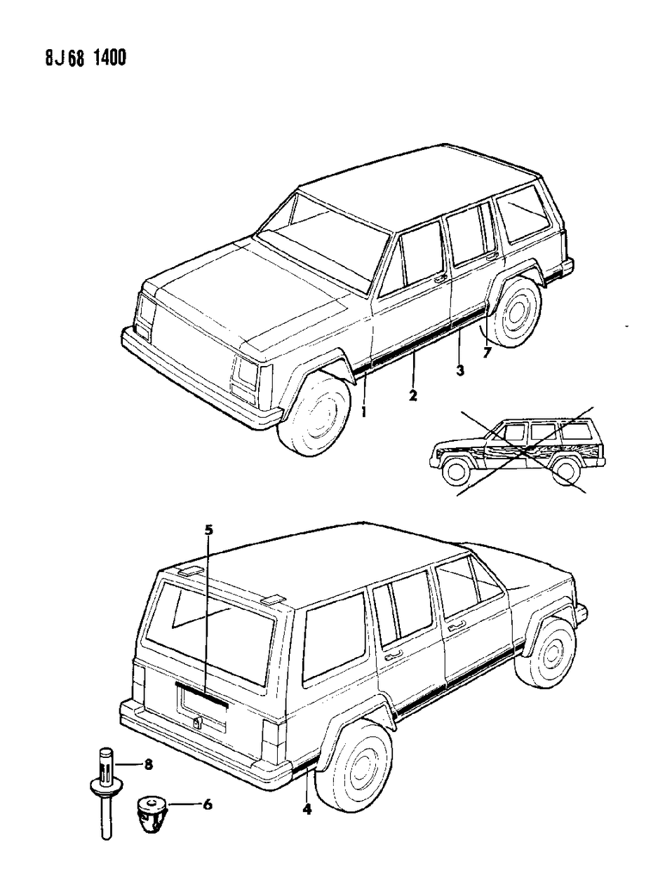 Mopar 5AJ63JXZ MOULDING-Rear Quarter SCUFF-LH Bright